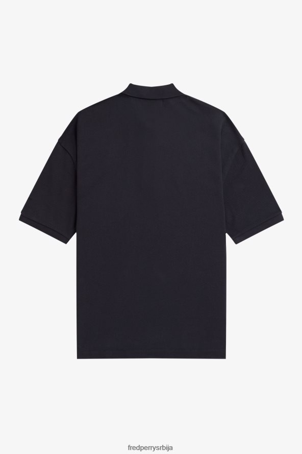 одећу рс Fred Perry мушкарци превелика штампана поло мајица Морнарско плаво 68TD6P361