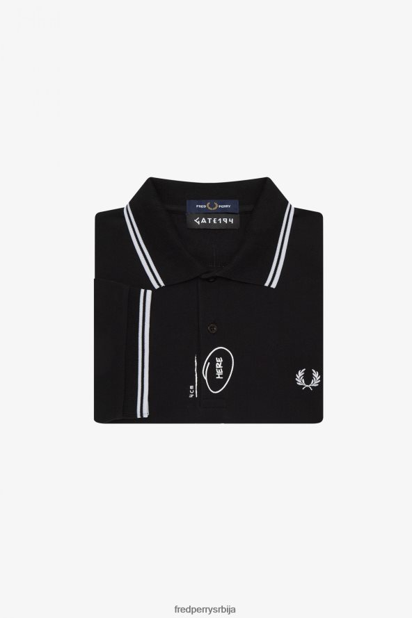 одећу рс Fred Perry мушкарци кошуља црн 68TD6P362