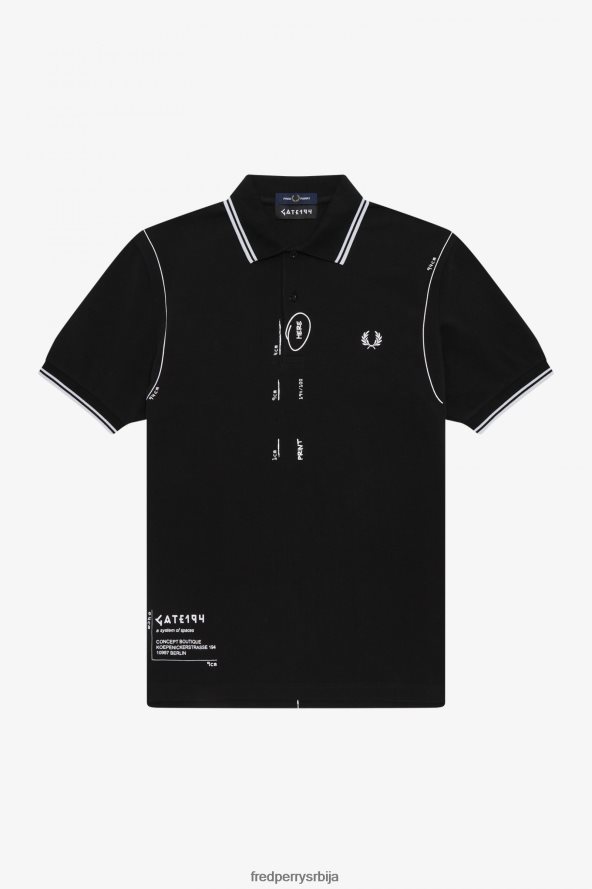 одећу рс Fred Perry мушкарци кошуља црн 68TD6P362