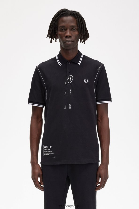 одећу рс Fred Perry мушкарци кошуља црн 68TD6P362