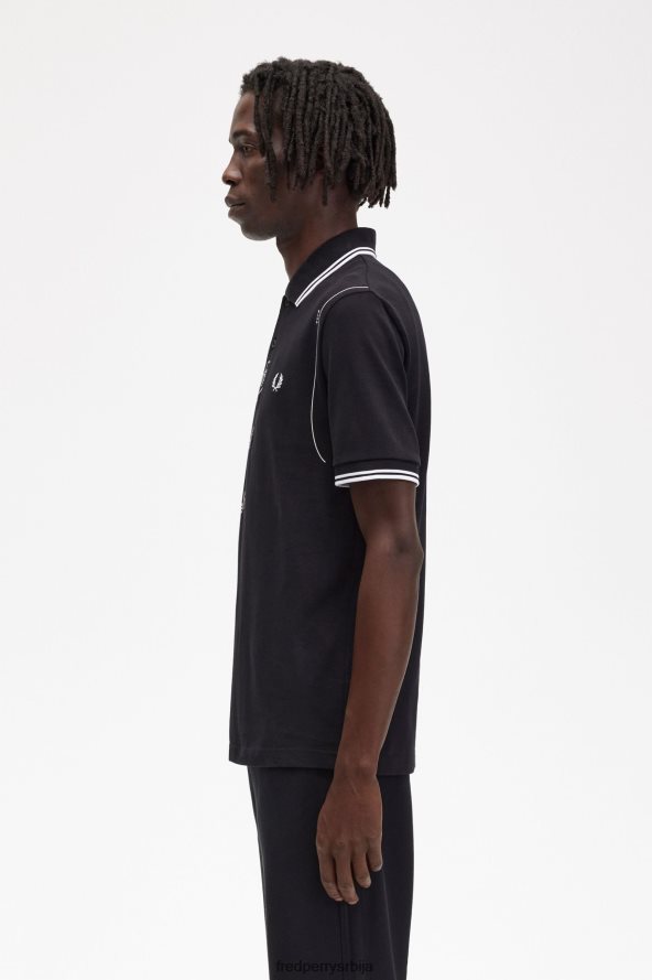 одећу рс Fred Perry мушкарци кошуља црн 68TD6P362
