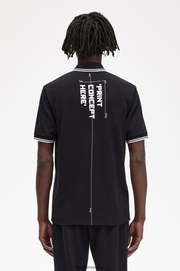 одећу рс Fred Perry мушкарци кошуља црн 68TD6P362