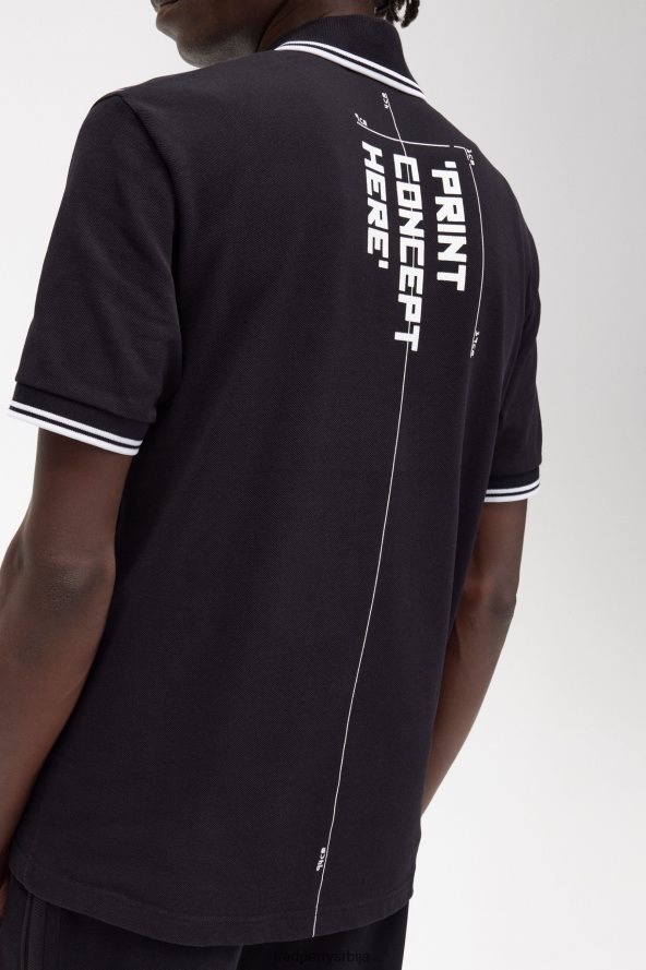 одећу рс Fred Perry мушкарци кошуља црн 68TD6P362