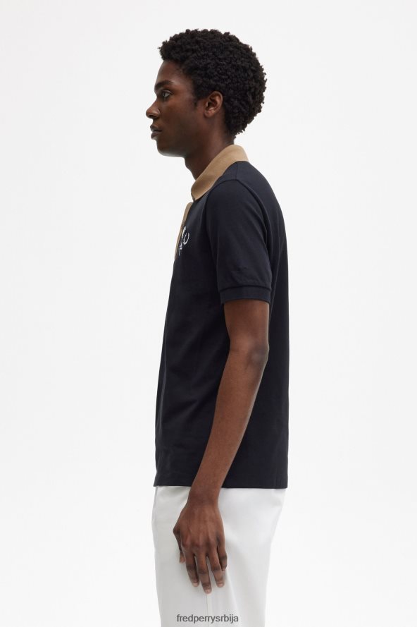 одећу рс Fred Perry мушкарци поло мајица са контрастном крагном Морнарско плаво 68TD6P370