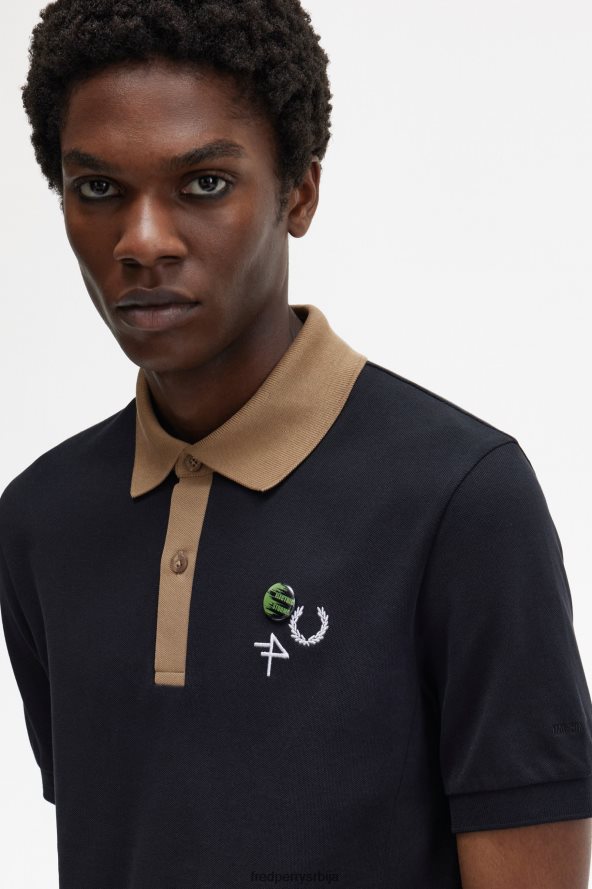 одећу рс Fred Perry мушкарци поло мајица са контрастном крагном Морнарско плаво 68TD6P370
