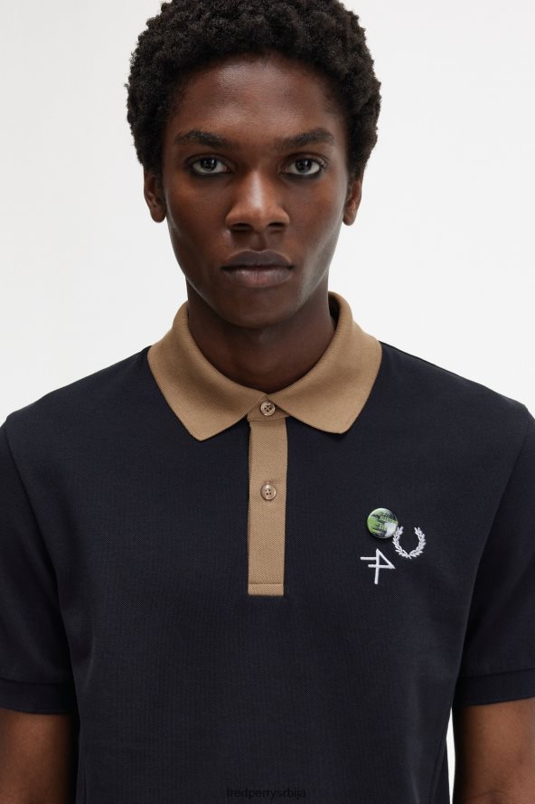 одећу рс Fred Perry мушкарци поло мајица са контрастном крагном Морнарско плаво 68TD6P370
