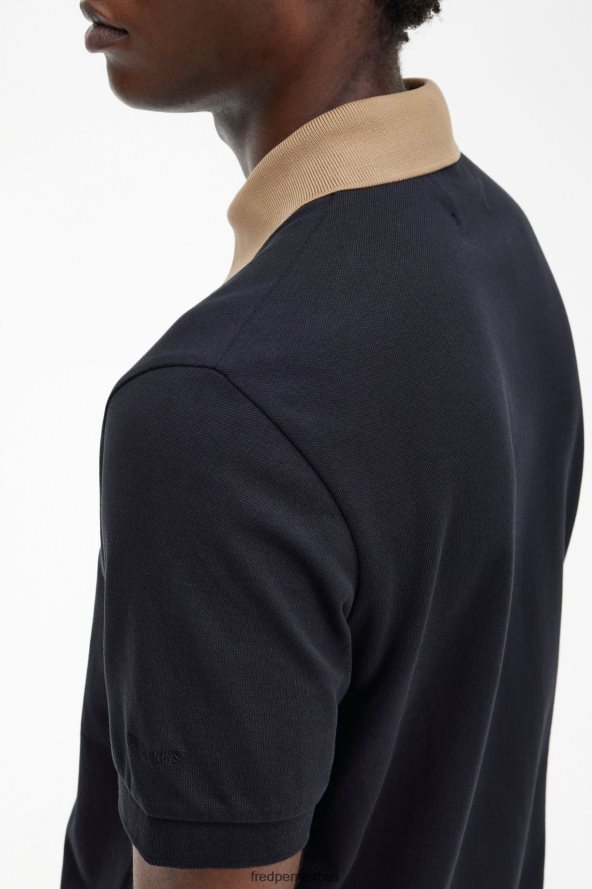 одећу рс Fred Perry мушкарци поло мајица са контрастном крагном Морнарско плаво 68TD6P370