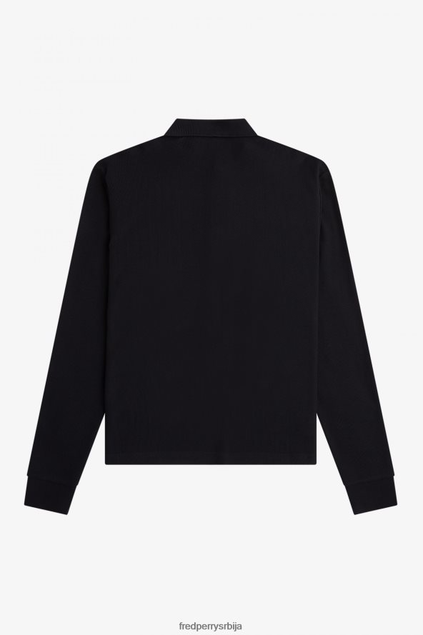 одећу рс Fred Perry мушкарци поло мајица са текстуром саћа црн 68TD6P371