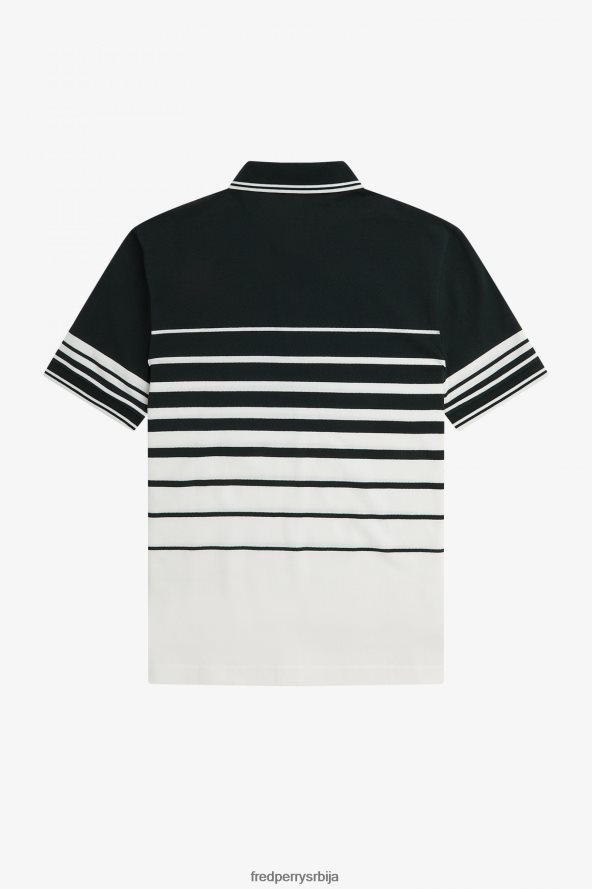 одећу рс Fred Perry мушкарци поло мајица са детаљима у пругама ноћно зелено 68TD6P372