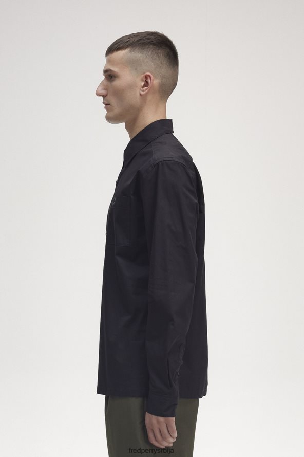 одећу рс Fred Perry мушкарци преко главе кошуља црн 68TD6P379