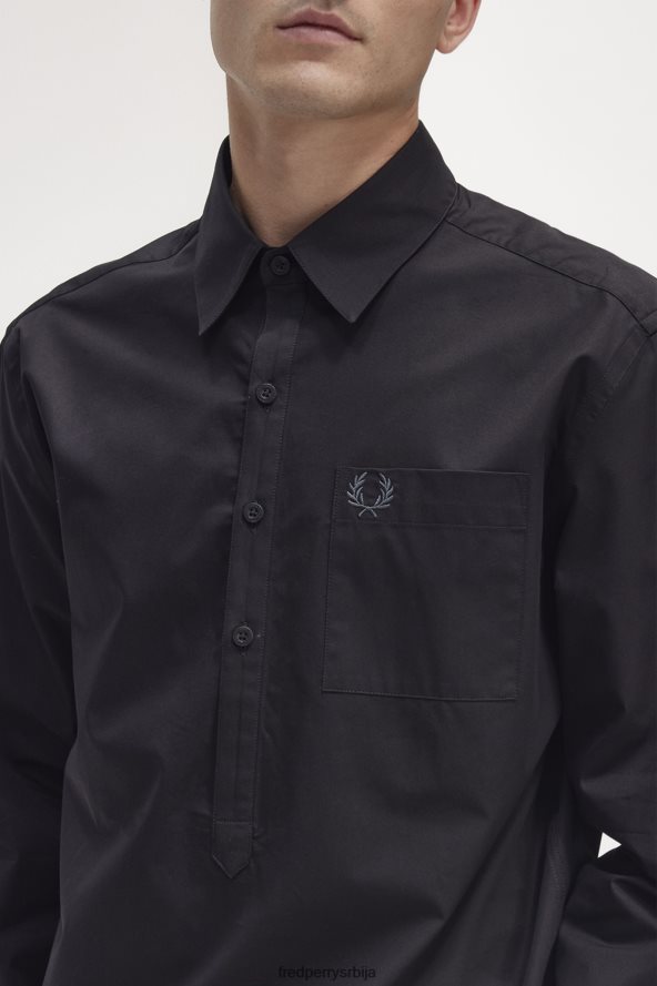 одећу рс Fred Perry мушкарци преко главе кошуља црн 68TD6P379
