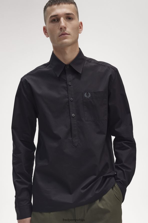 одећу рс Fred Perry мушкарци преко главе кошуља црн 68TD6P379