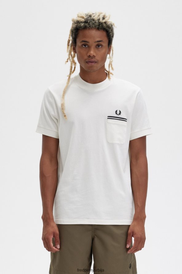 одећу рс Fred Perry мушкарци мајица са дуплим џеповима ецру 68TD6P478