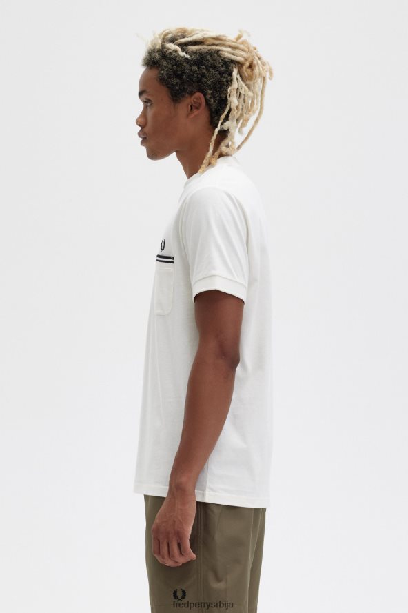 одећу рс Fred Perry мушкарци мајица са дуплим џеповима ецру 68TD6P478