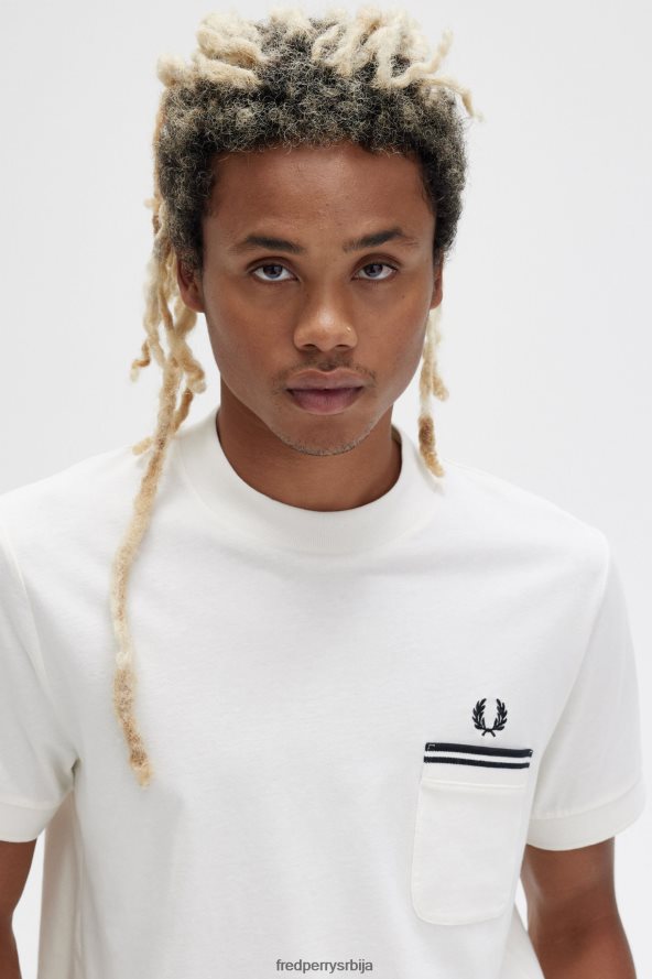 одећу рс Fred Perry мушкарци мајица са дуплим џеповима ецру 68TD6P478