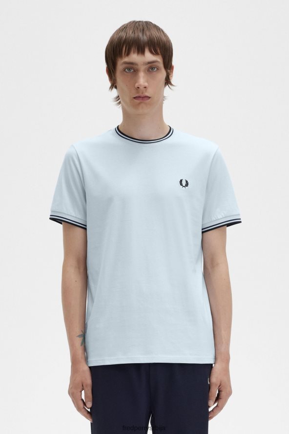 одећу рс Fred Perry мушкарци мајица са дуплим врховима лагани лед 68TD6P480