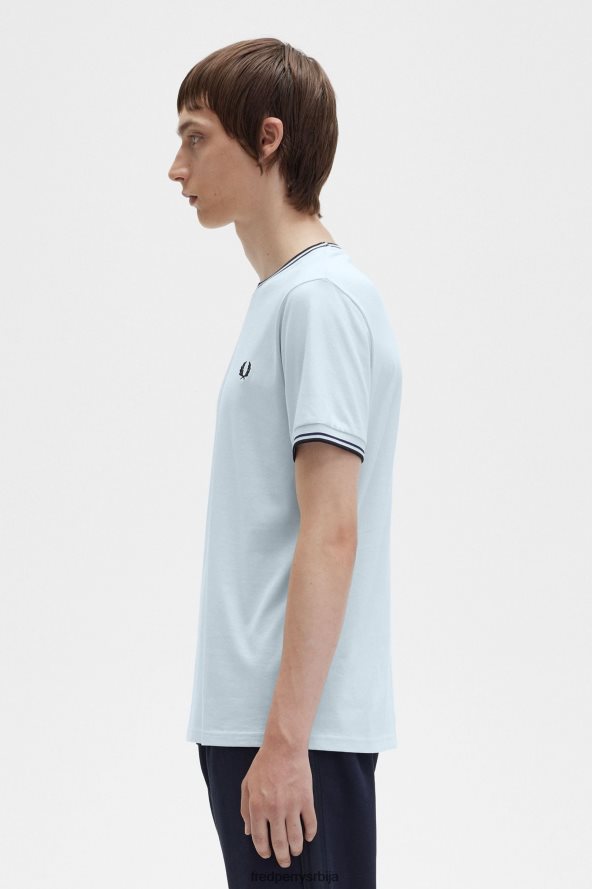 одећу рс Fred Perry мушкарци мајица са дуплим врховима лагани лед 68TD6P480