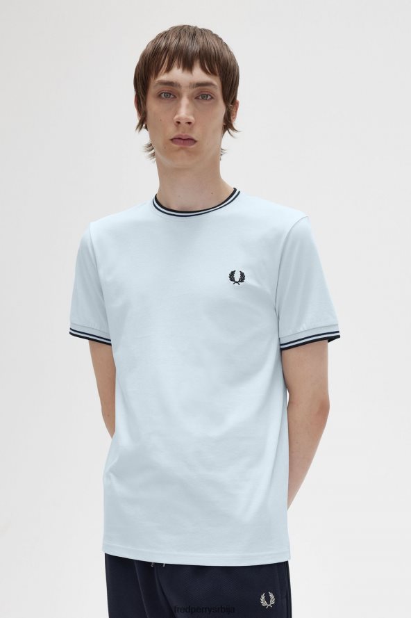 одећу рс Fred Perry мушкарци мајица са дуплим врховима лагани лед 68TD6P480