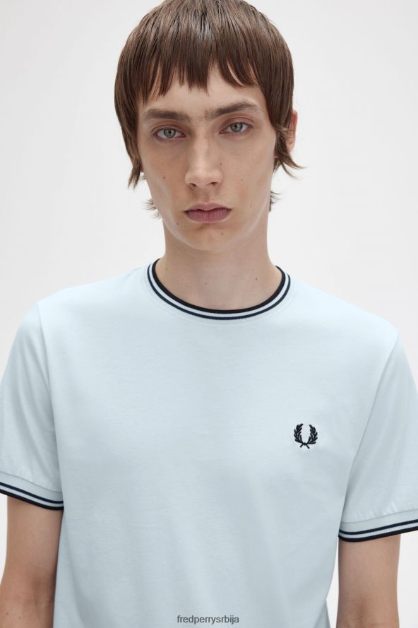 одећу рс Fred Perry мушкарци мајица са дуплим врховима лагани лед 68TD6P480