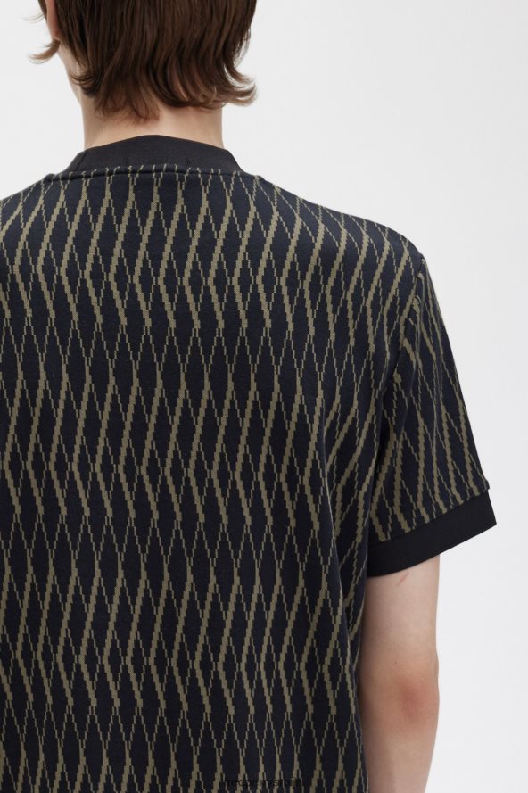 одећу рс Fred Perry мушкарци аргиле жакард мајица црн 68TD6P482
