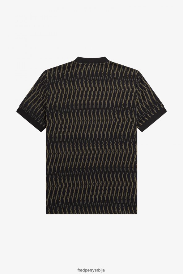 одећу рс Fred Perry мушкарци аргиле жакард мајица црн 68TD6P482