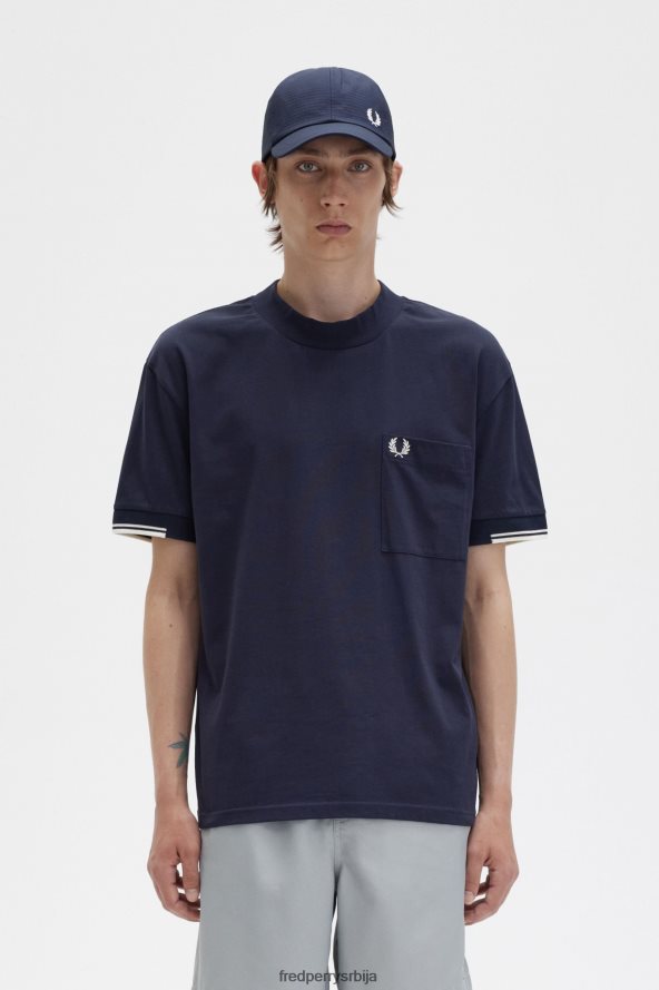 одећу рс Fred Perry мушкарци мајица са врховима рукава морнарица 68TD6P483