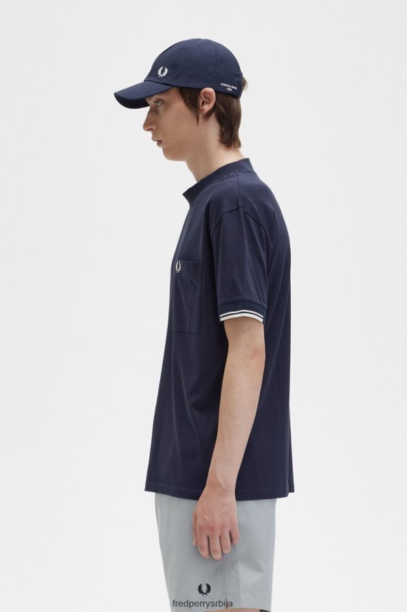 одећу рс Fred Perry мушкарци мајица са врховима рукава морнарица 68TD6P483