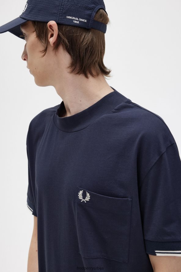 одећу рс Fred Perry мушкарци мајица са врховима рукава морнарица 68TD6P483