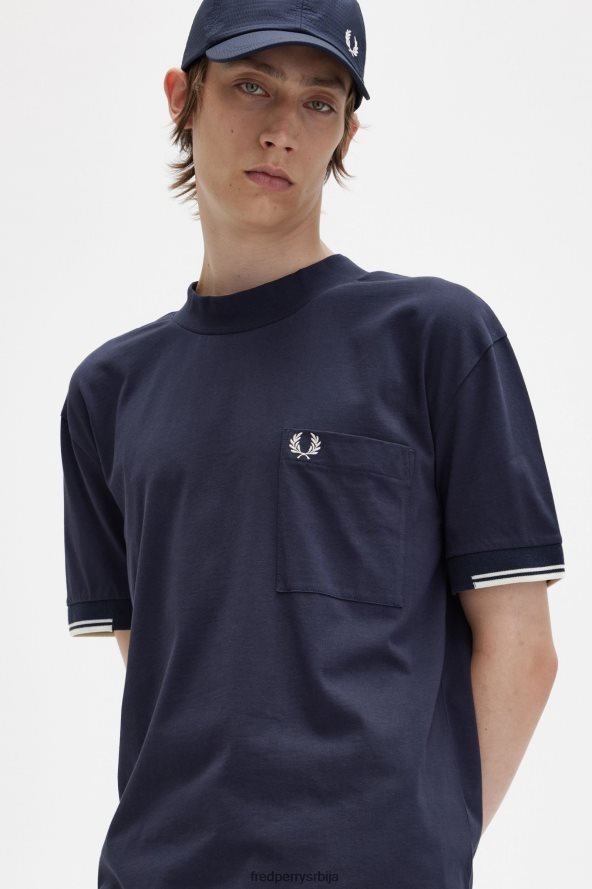 одећу рс Fred Perry мушкарци мајица са врховима рукава морнарица 68TD6P483