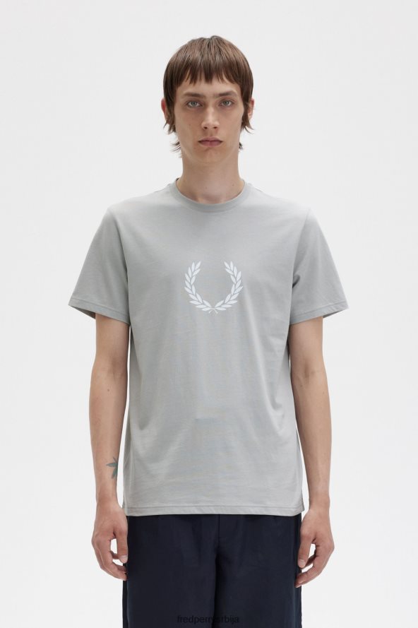 одећу рс Fred Perry мушкарци мајица са графиком ловоровог венца кречњак 68TD6P485