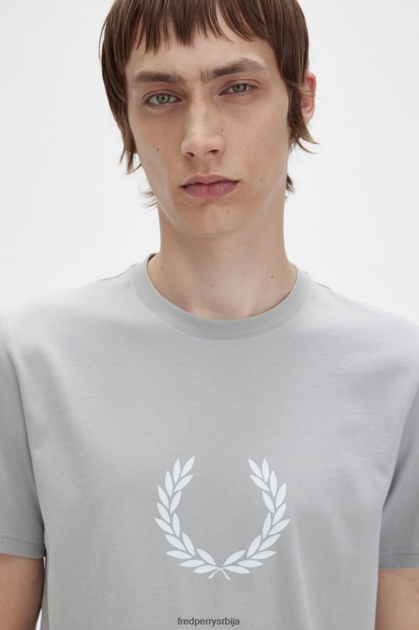 одећу рс Fred Perry мушкарци мајица са графиком ловоровог венца кречњак 68TD6P485