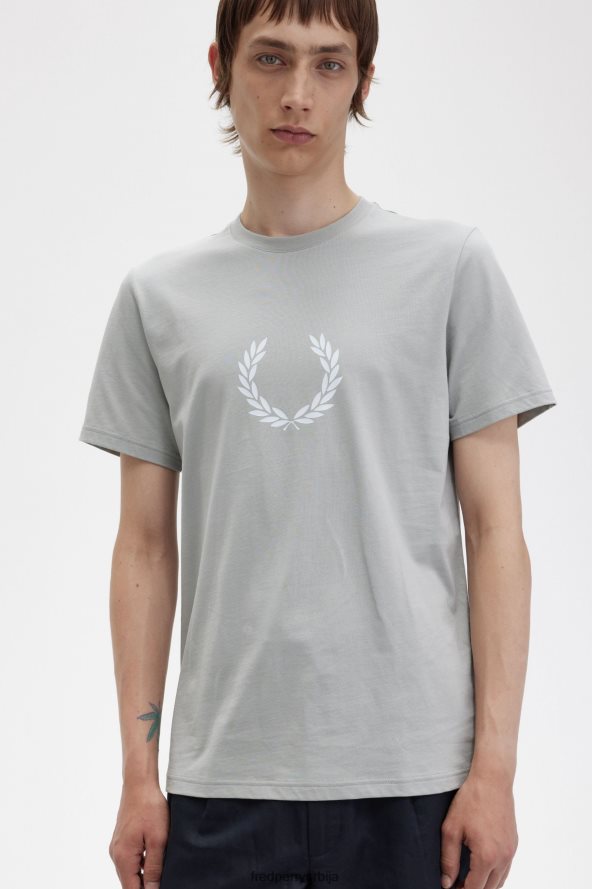 одећу рс Fred Perry мушкарци мајица са графиком ловоровог венца кречњак 68TD6P485