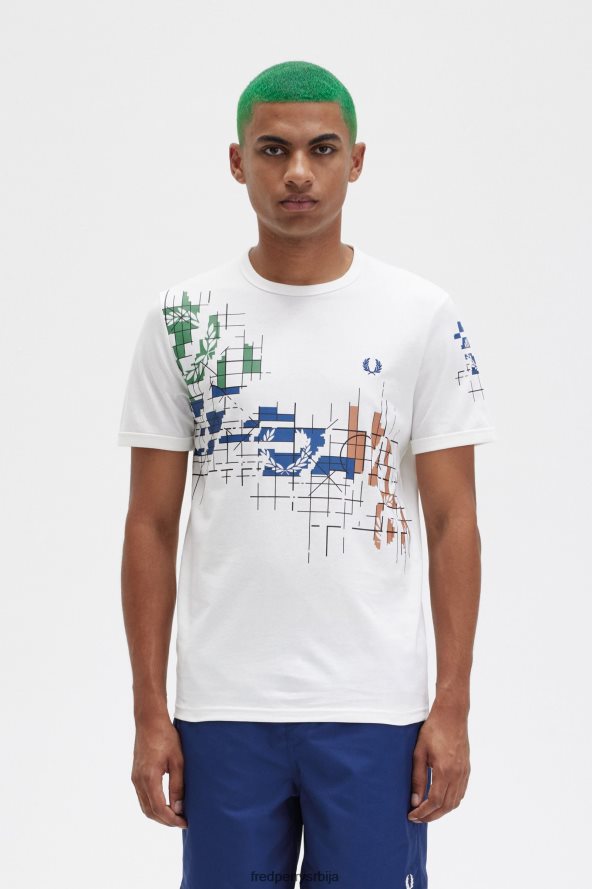 одећу рс Fred Perry мушкарци мајица са мрежастим принтом Снежана 68TD6P487