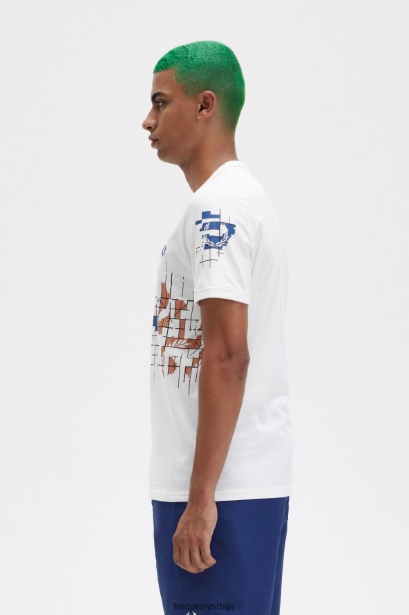 одећу рс Fred Perry мушкарци мајица са мрежастим принтом Снежана 68TD6P487