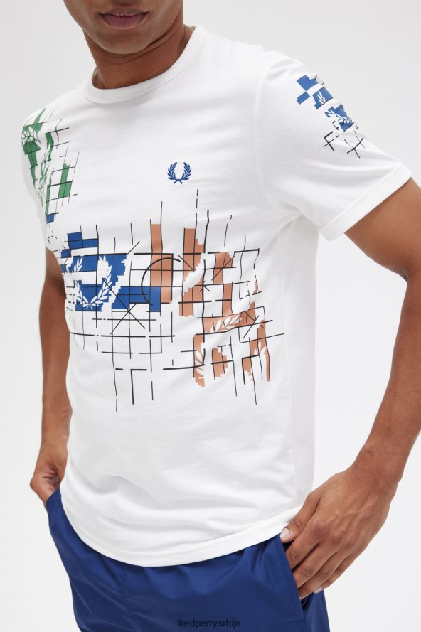 одећу рс Fred Perry мушкарци мајица са мрежастим принтом Снежана 68TD6P487