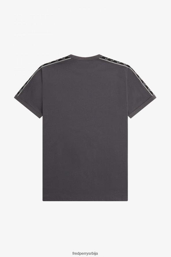 одећу рс Fred Perry мушкарци рингер мајица са контрастном траком гунметал/црна 68TD6P488