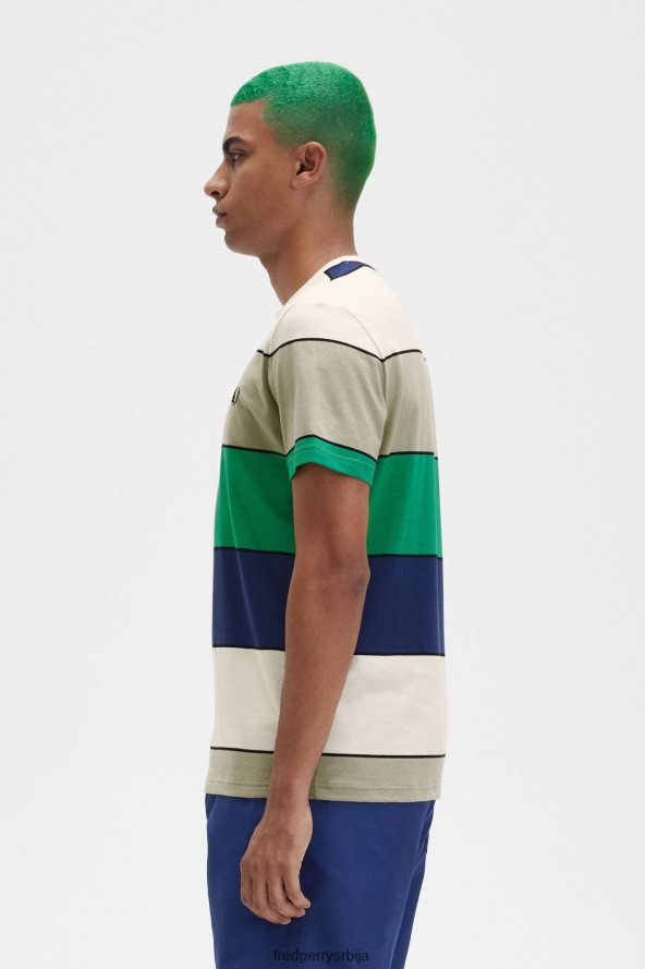 одећу рс Fred Perry мушкарци мајица са смелим пругама морска трава 68TD6P491