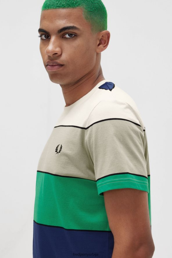 одећу рс Fred Perry мушкарци мајица са смелим пругама морска трава 68TD6P491