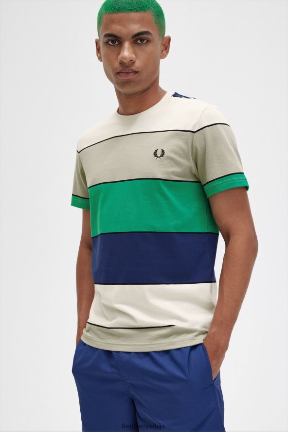 одећу рс Fred Perry мушкарци мајица са смелим пругама морска трава 68TD6P491