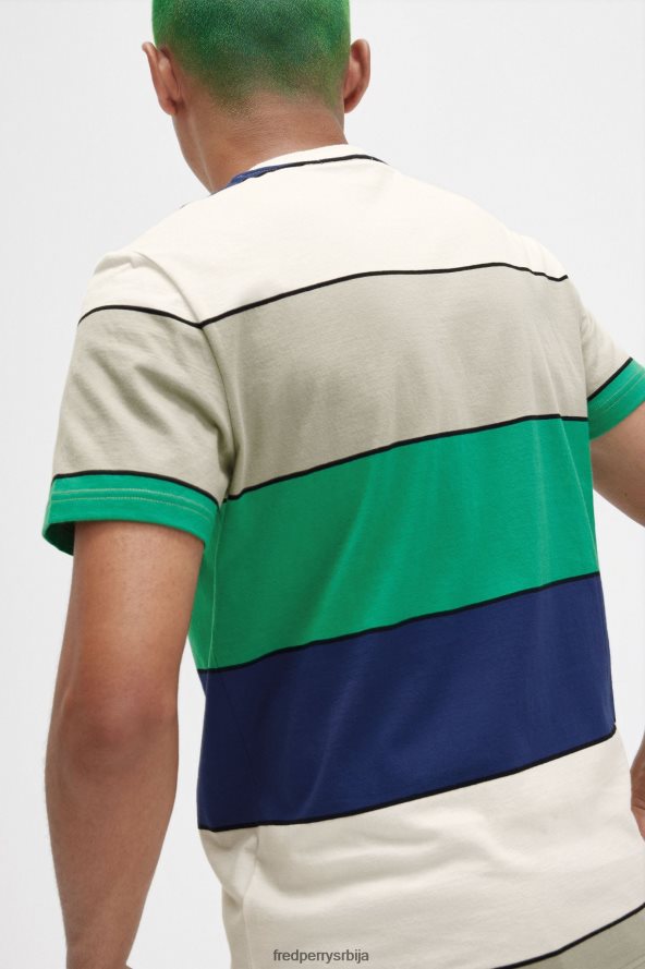 одећу рс Fred Perry мушкарци мајица са смелим пругама морска трава 68TD6P491