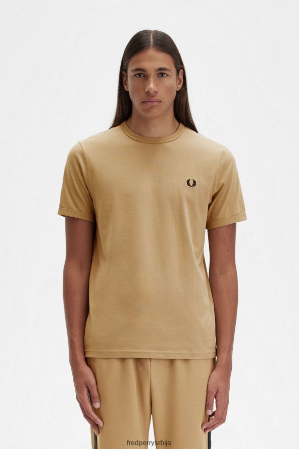 одећу рс Fred Perry мушкарци рингер мајица топли камен 68TD6P493