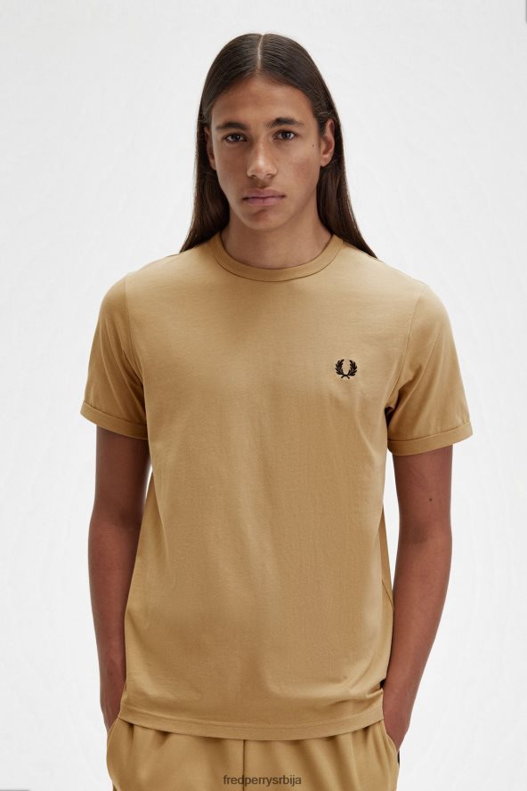 одећу рс Fred Perry мушкарци рингер мајица топли камен 68TD6P493