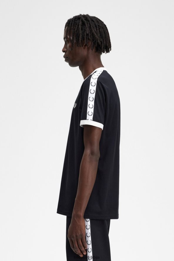 одећу рс Fred Perry мушкарци залепљена рингер мајица црн 68TD6P516
