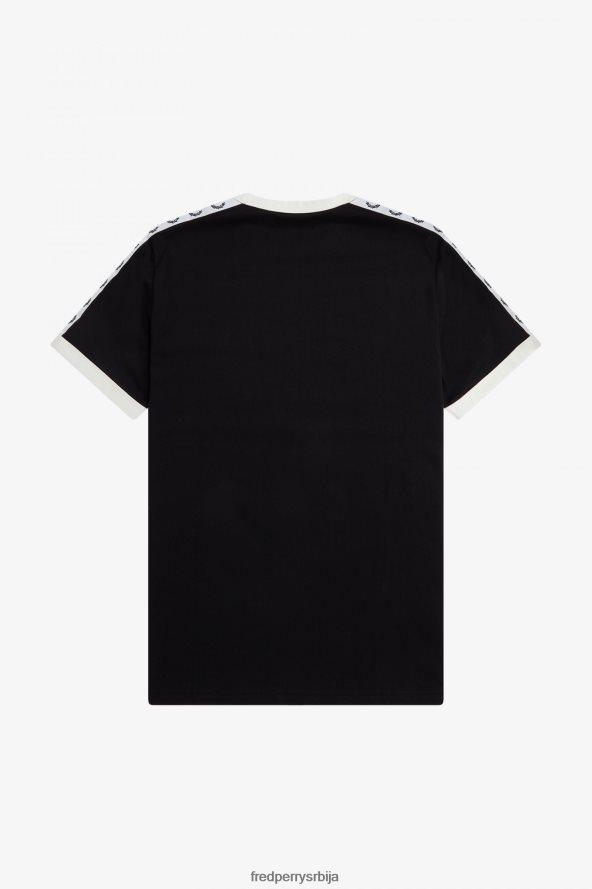 одећу рс Fred Perry мушкарци залепљена рингер мајица црн 68TD6P516
