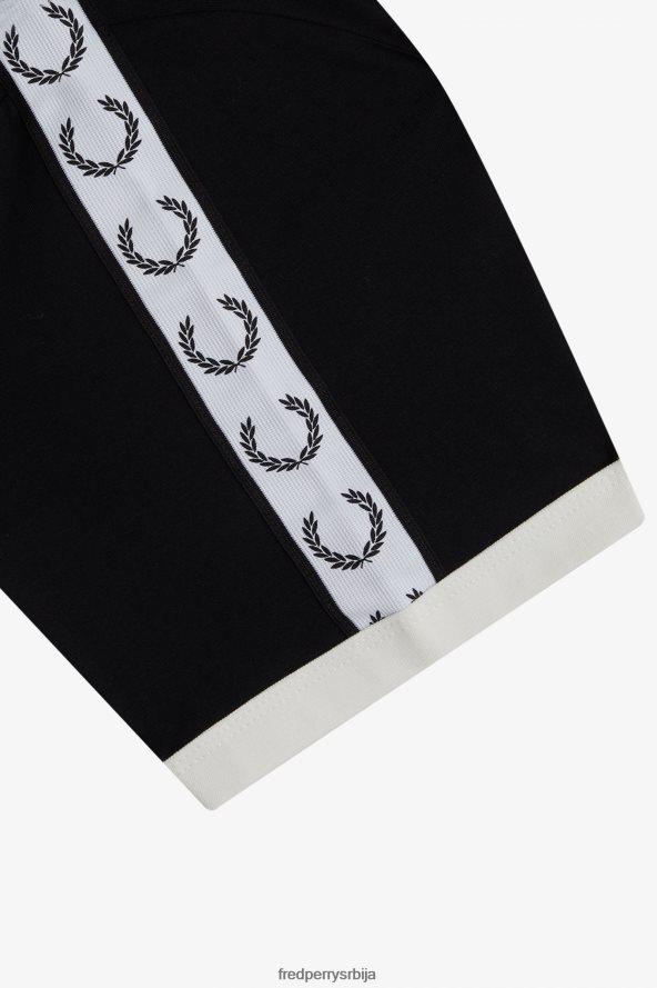 одећу рс Fred Perry мушкарци залепљена рингер мајица црн 68TD6P516
