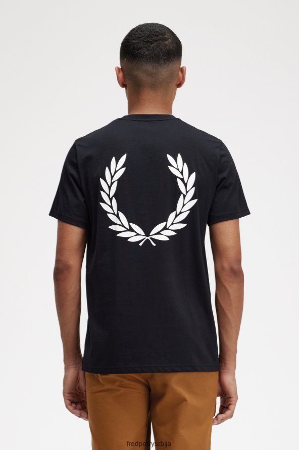 одећу рс Fred Perry мушкарци позади графичка мајица црн 68TD6P521