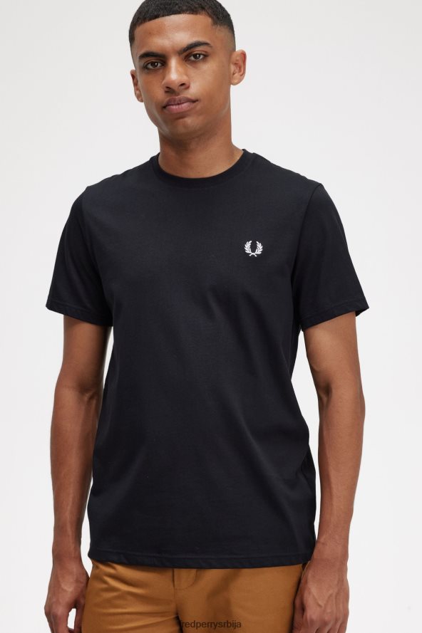 одећу рс Fred Perry мушкарци позади графичка мајица црн 68TD6P521