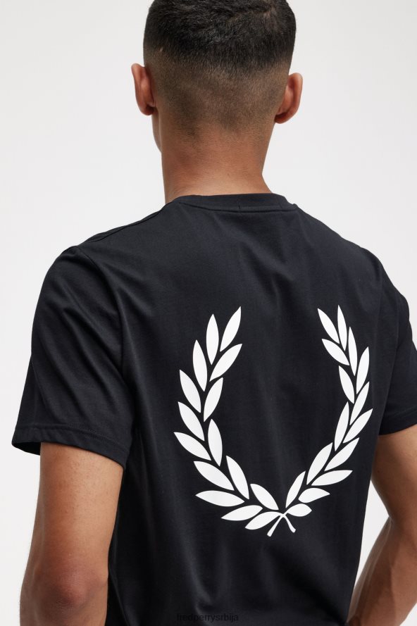одећу рс Fred Perry мушкарци позади графичка мајица црн 68TD6P521
