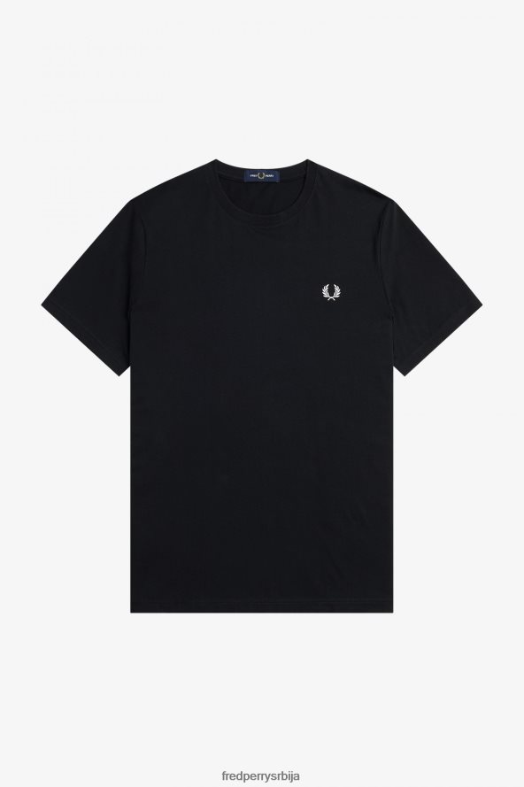 одећу рс Fred Perry мушкарци позади графичка мајица црн 68TD6P521