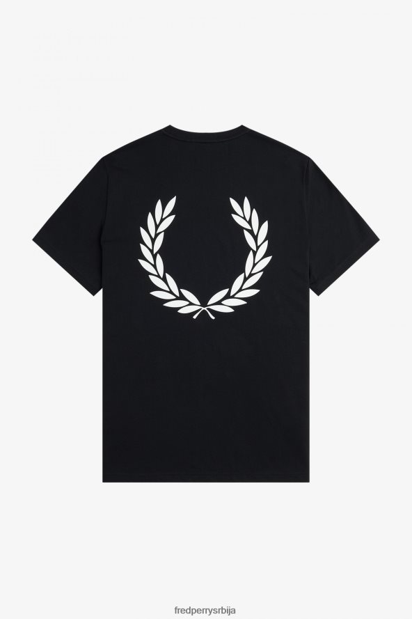 одећу рс Fred Perry мушкарци позади графичка мајица црн 68TD6P521